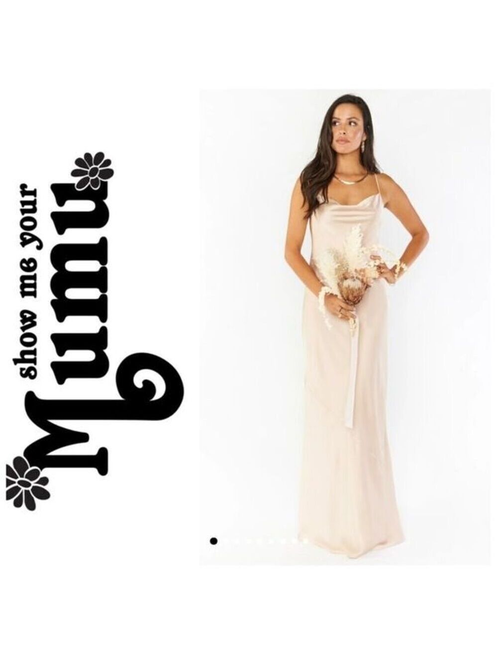 Show Me Your MuMu Tuscany Maxi Slip Dress in Champagne Luxe Satin